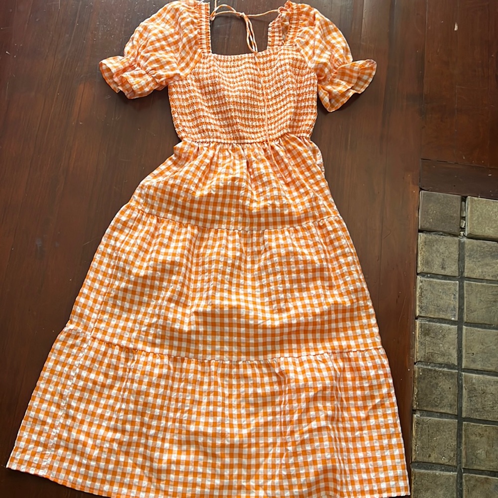 Orange gingham sundress